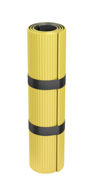 Şeffaf arkaplanda sarı egzersiz paspası