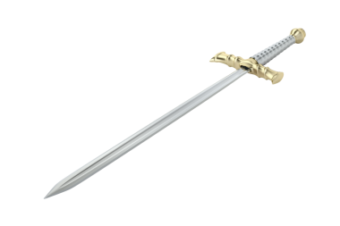 Şeffaf arkaplanda Ortaçağ kılıcı