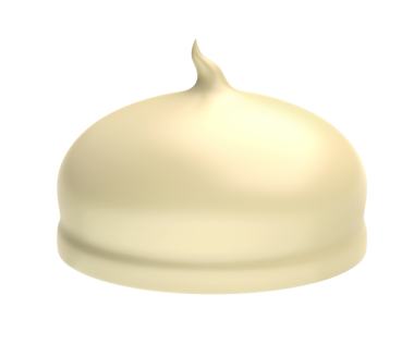 Şeffaf arkaplanda beyaz çikolata kaplı lokum.