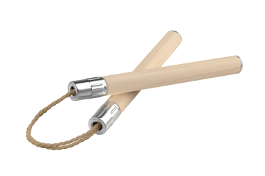 Şeffaf arkaplanda kablosu olan tahta bir mınçıka.