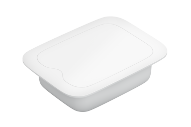 Şeffaf arkaplanda boş karton gıda ambalajı