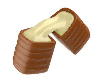 Beyaz sıvı çikolatalı çikolata.