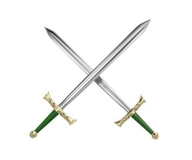 Şeffaf arkaplanda çapraz kılıçlar