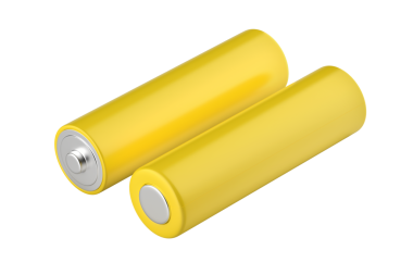 İki sarı AA büyüklüğünde pil.