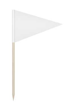 Şeffaf arkaplanda boş üçgen kürdan bayrağı