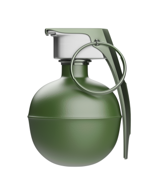 Şeffaf arkaplanda el bombası