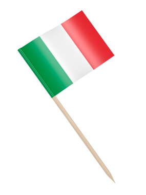 Saydam arkaplanda İtalyan bayrağı kürdanı