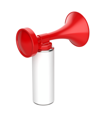 Şeffaf arkaplanda taşınabilir hava kornası