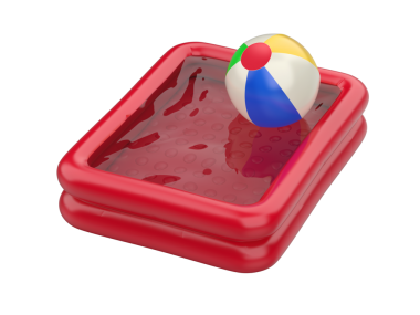 Kırmızı çocuklar havuz ve plaj topu