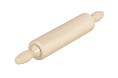 Şeffaf arkaplanda tahta oklava