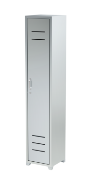 Saydam arkaplanda gümüş metal gardırop