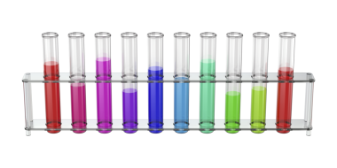 test tüpleri ile renkli sıvı