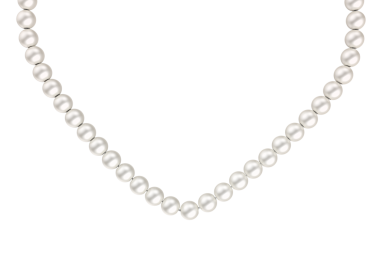 Şeffaf arkaplanda lüks inci kolyeler.