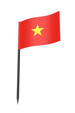 Şeffaf arkaplanda Vietnam bayrağı olan kürdan