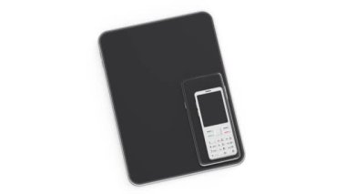 Tablet, akıllı telefon ve beyaz arkaplanda özel telefon