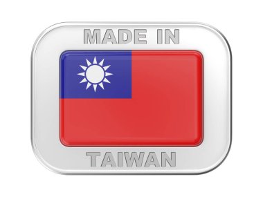 Tayvan malı, gümüş rozetli Çin Cumhuriyeti bayrağı.