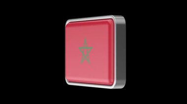 Siyah arkaplanda dönen Fas bayrağı