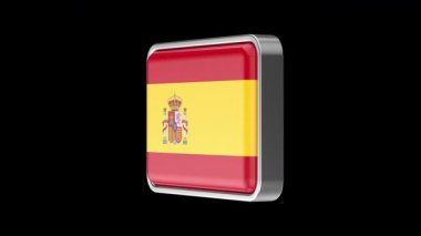 Siyah zemin üzerinde dönen İspanya bayrağı