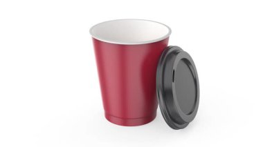 Tek kullanımlık plastik bardakta Espresso kahvesi.