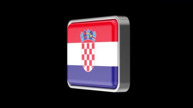 Siyah arka planda dönen Hırvat bayrağı