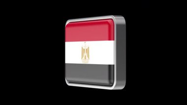 Siyah zemin üzerinde dönen Mısır bayrağı