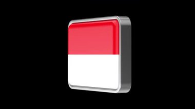 Siyah arkaplanda dönen Endonezya ya da Monako bayrağı