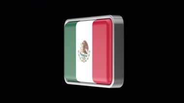Siyah arka planda dönen Meksika bayrağı