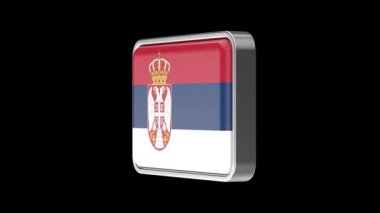 Siyah arka planda dönen Sırbistan bayrağı