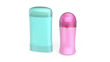 Terleme önleyici deodorantları beyaz arkaplana yapıştır