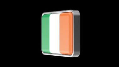 Siyah arka planda dönen İrlanda bayrağı