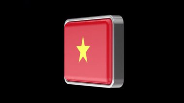 Siyah arka planda dönen Vietnam bayrağı