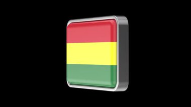 Siyah arkaplan üzerinde dönen Bolivya bayrağı