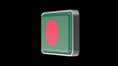 Siyah arkaplanda dönen Bangladeş bayrağı