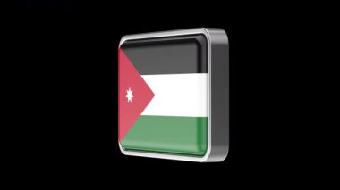 Siyah arkaplanda Ürdün bayrağı döndürülüyor