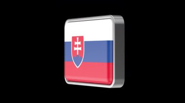 Siyah arkaplanda dönen Slovakya bayrağı