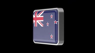 Siyah zemin üzerinde dönen Yeni Zelanda bayrağı