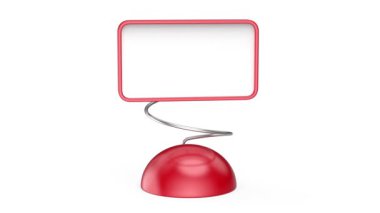 Beyaz arkaplanda kırmızı boş spiral kart sahibi