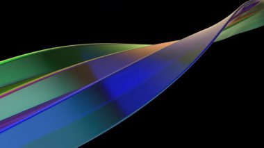 Siyah arkaplanda soyut renkli dalga