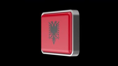 Arnavutluk 'un dönen bayrağı siyah arkaplanda