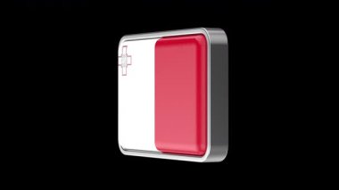 Siyah arkaplanda dönen Malta bayrağı