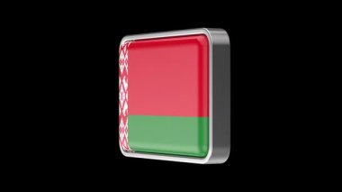 Siyah arkaplanda dönen Beyaz Rusya bayrağı