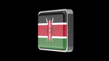 Siyah arka planda dönen Kenya bayrağı