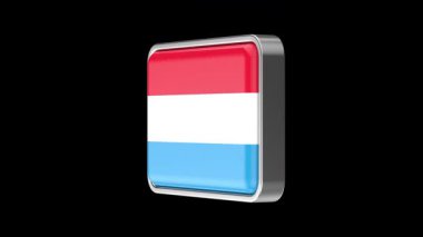 Lüksemburg bayrağı siyah arkaplanda dönüyor