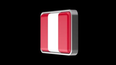 Siyah arkaplanda dönen Peru bayrağı