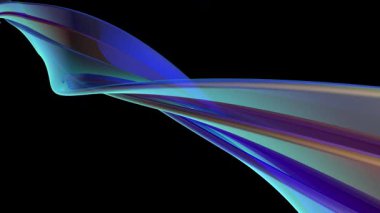 Siyah arkaplanda soyut renkli dalga