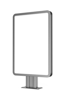 Beyaz arkaplanda büyük boş ilan panosu