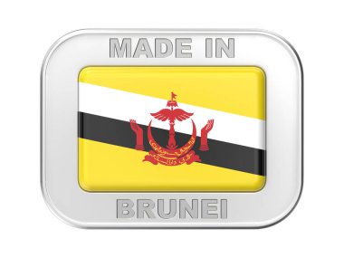Brunei yapımı, Brunei bayrağı taşıyan gümüş rozet.