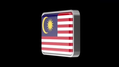 Siyah arkaplanda dönen Malezya bayrağı