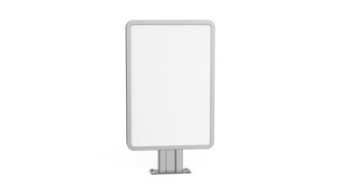 Beyaz arkaplanda büyük boş ilan panosu