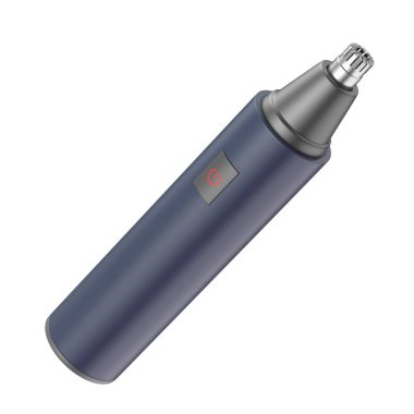 Beyaz arka planda mavi burun kılı kesicisi